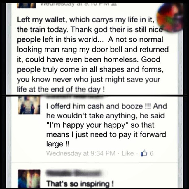 homeless guy returns wallet