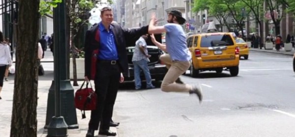 This Happy New Yorker Shares The Love, One High-Five At A Time